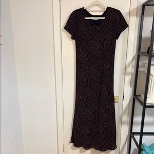 Jessica Howard Black and Brown Sheath Maxi Dress